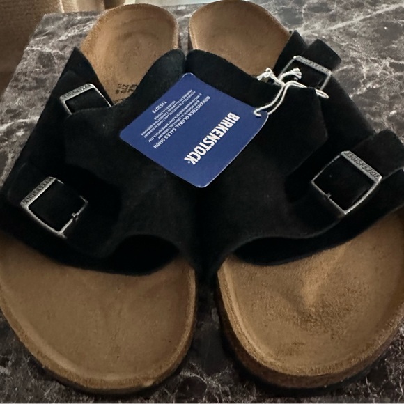 Birkenstock Zurich Black Suede Slip-On Sandals - Picture 4 of 8